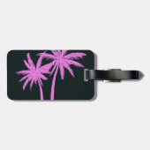 Pink Palm Tree auf dem schwarzen Gepäckträger Gepäckanhänger (Rückseite horizontal)
