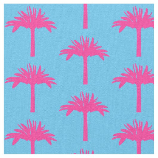 Pink Palm Tree Fabric Stoff (Nahaufnahme)