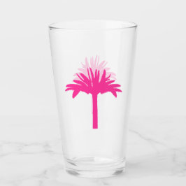 Pink Palm Tree Glass Glas