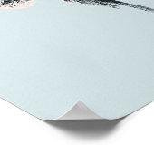 Pink Palm Tree Mint Sky Retro Wall Art Poster (Ecke)