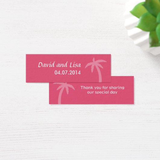 Pink Palm Tree Tropical Beach Hochzeit (Schreibtisch)