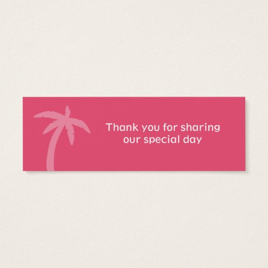 Pink Palm Tree Tropical Beach Hochzeit (Rückseite)