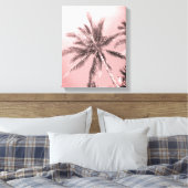 Pink Palm Trees Canvas Print Leinwanddruck (Insitu (Schlafzimmer))