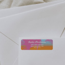 Pink Palm Trees geben das Adressetikett zurück