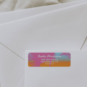 Pink Palm Trees geben das Adressetikett zurück