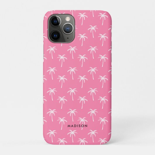 Pink Palm Trees Muster Case-Mate iPhone Hülle (Rückseite)