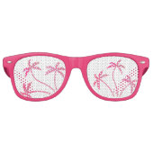 Pink Palm Trees Sonnenbrille (Vorderseite)