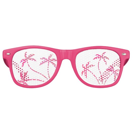 Pink Palm Trees Sonnenbrille (Vorderseite)