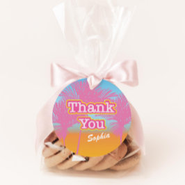 Pink Palm Trees Vielen Dank Geschenkanhänger