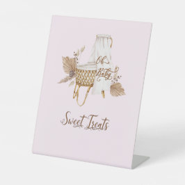 Pink Pampas Gras Sweet Leckereien Zeichen II Sockelschild