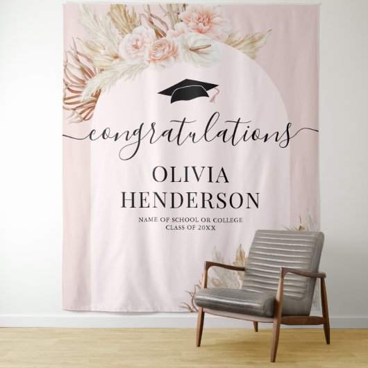 Pink Pampas Grass Abschluss Wandteppich (Beispiel)