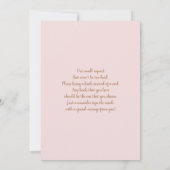 Pink Pampas Grass Baby Shower Girl Einladung (Rückseite)