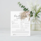 Pink Pampas Grass Baby Vorhersagen & Advice Card (Stehend Vorderseite)
