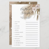 Pink Pampas Grass Baby Word Scramble Game (Vorne/Hinten)