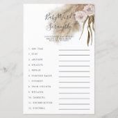 Pink Pampas Grass Baby Word Scramble Game (Vorderseite)