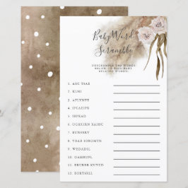 Pink Pampas Grass Baby Word Scramble Game