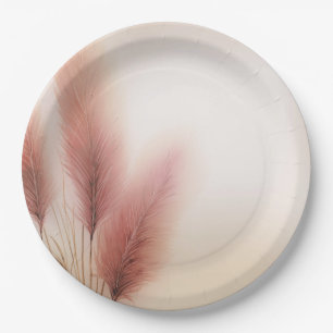Pink Pampas Grass Bohemisch Boho Hochzeit Pappteller