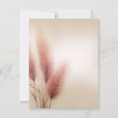 Pink Pampas Grass Bohemisch Boho Wedding RSVP Einladung (Rückseite)