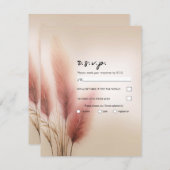 Pink Pampas Grass Bohemisch Boho Wedding RSVP Einladung (Vorne/Hinten)