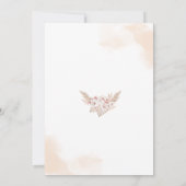 Pink Pampas Grass Boho Hallo Baby Dusche Einladung (Rückseite)