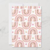 Pink Pampas Grass Boho Rainbow Baby Dusche Einladung (Rückseite)