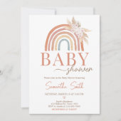 Pink Pampas Grass Boho Rainbow Baby Dusche Einladung (Vorderseite)