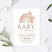 Pink Pampas Grass Boho Rainbow Baby Dusche Einladung