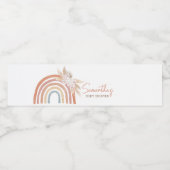 Pink Pampas Grass Boho Rainbow Wasserflaschenetikett (Einzelnes Label)