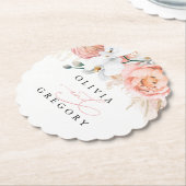 Pink Pampas Grass Elegantes Tropenpapier Untersetzer (angewinkelt)