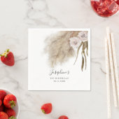 Pink Pampas Grass Geburtstagsparty Napkins Serviette (Beispiel)