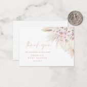 Pink Pampas Grass Girl Babydusche Danke Karte (Vorderseite/Rückseite Beispiel)