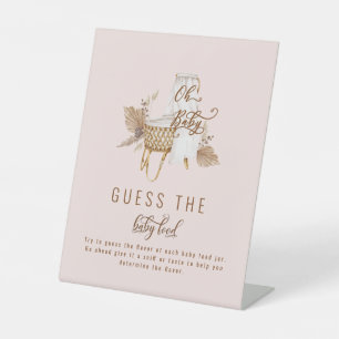Pink Pampas Grass Guess's Baby Food Sign II Sockelschild