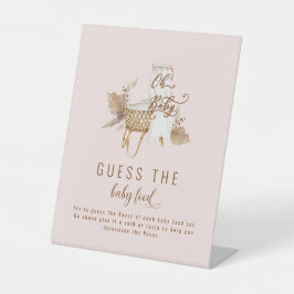 Pink Pampas Grass Guess's Baby Food Sign Sockelschild