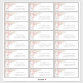 Pink Pampas Grass Guest Names Address Labels (Blatt)