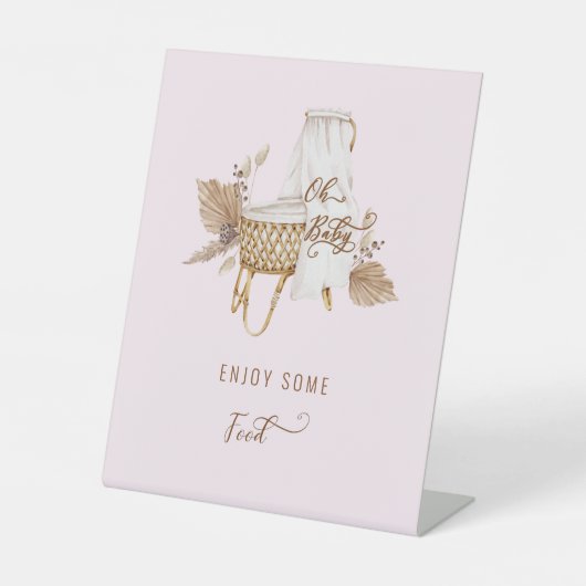 Pink Pampas Grass Oh Baby Food II Sockelschild (Vorderseite)