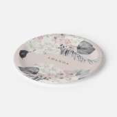 Pink Pampas Grass Polterabend Party Pappteller (Schrägansicht)