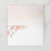 Pink Pampas Grass Wedding Platzkarte (Außenseite Aufgefaltet)