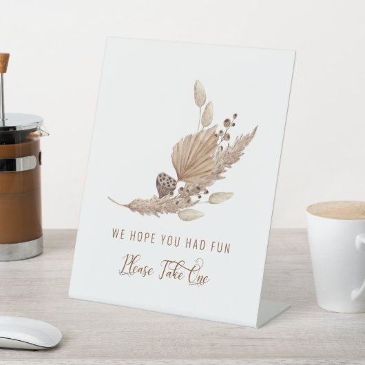 Pink Pampelgras Bitte nehmen Sie ein Beispiel III Sockelschild (In SItu)