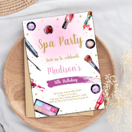 Pink Pamper Party Thema für Mädchen Einladung