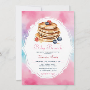 Pink Pancake Baby Brunch Berry Baby Dusche Einladung