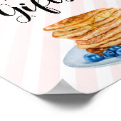Pink Pancake Brautparty Brunch Cards Schild (Ecke)