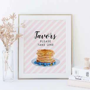 Pink Pancake Brautparty Brunch Gefallen Unterschri Poster