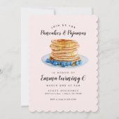 Pink Pancakes Pajamas Geburtstag Einladung (Vorderseite)