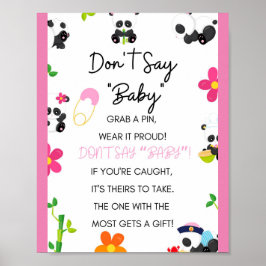 Pink Panda Baby Duschgel Spielzeichen Poster