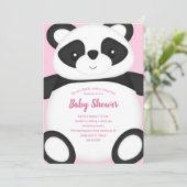 Pink Panda Bear Baby Dusche Einladung (Stehend Vorderseite)