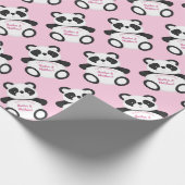 Pink Panda Bear Baby Dusche Geschenkpapier (Ecke)