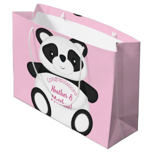 Pink Panda Bear Baby Dusche Große Geschenktüte