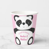 Pink Panda Bear Baby Dusche Pappbecher (Vorderseite)