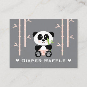 Pink Panda Diaper Raffelkarten Begleitkarte
