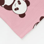 Pink Panda Herz Fleece Blanket (Ecke)